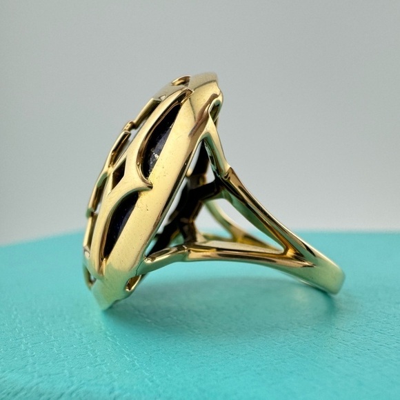 RARE Tiffany & Co. 18k Paloma's. Zellige Cocktail Ring with Lapis Lazuli Size 7 - Picture 4 of 10